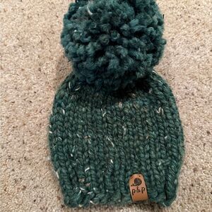 Pine & Poppy Green Solid Knit Hat